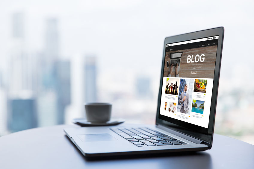 Websites - Laptop featuring a 'blog'